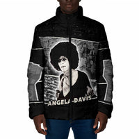 Angela Davis Padded Jacket Protest Design Liberating Minds and Society Quote Civil Rights Movement - Wonder Print Shop