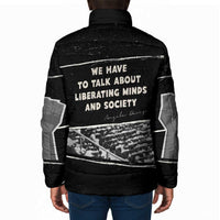Angela Davis Padded Jacket Protest Design Liberating Minds and Society Quote Civil Rights Movement - Wonder Print Shop