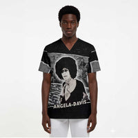 Angela Davis Scrub Top Protest Design Liberating Minds and Society Quote Civil Rights Movement - Wonder Print Shop