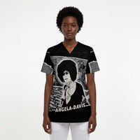 Angela Davis Scrub Top Protest Design Liberating Minds and Society Quote Civil Rights Movement - Wonder Print Shop