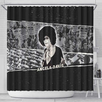 Angela Davis Shower Curtain Protest Design Liberating Minds and Society Quote Civil Rights Movement - Wonder Print Shop