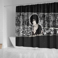 Angela Davis Shower Curtain Protest Design Liberating Minds and Society Quote Civil Rights Movement - Wonder Print Shop
