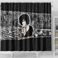 Angela Davis Shower Curtain Protest Design Liberating Minds and Society Quote Civil Rights Movement - Wonder Print Shop