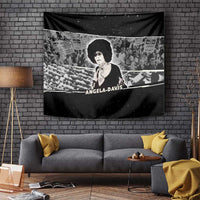 Angela Davis Tapestry Protest Design Liberating Minds and Society Quote Civil Rights Movement - Wonder Print Shop
