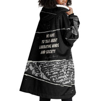 Angela Davis Wearable Blanket Hoodie Protest Design Liberating Minds and Society Quote Civil Rights Movement - Wonder Print Shop