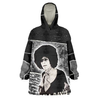 Angela Davis Wearable Blanket Hoodie Protest Design Liberating Minds and Society Quote Civil Rights Movement - Wonder Print Shop