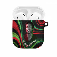 Huey P. Newton AirPods Case Swirl Design Black Panther Party Symbol Revolutionary Tribute - Wonder Print Shop