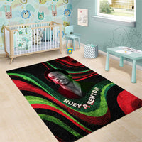 Huey P. Newton Area Rug Swirl Design Black Panther Party Symbol Revolutionary Tribute - Wonder Print Shop