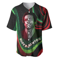 Huey P. Newton Baseball Jersey Swirl Design Black Panther Party Symbol Revolutionary Tribute TS04