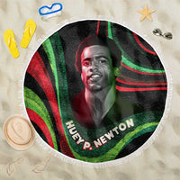 Huey P. Newton Beach Blanket Swirl Design Black Panther Party Symbol Revolutionary Tribute - Wonder Print Shop