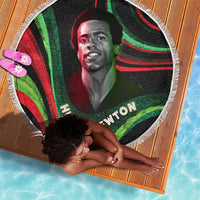 Huey P. Newton Beach Blanket Swirl Design Black Panther Party Symbol Revolutionary Tribute - Wonder Print Shop