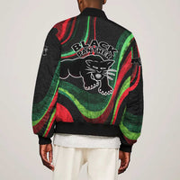 Huey P. Newton Bomber Jacket Swirl Design Black Panther Party Symbol Revolutionary Tribute - Wonder Print Shop
