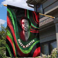 Huey P. Newton Garden Flag Swirl Design Black Panther Party Symbol Revolutionary Tribute - Wonder Print Shop