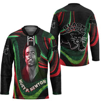 Huey P. Newton Hockey Jersey Swirl Design Black Panther Party Symbol Revolutionary Tribute - Wonder Print Shop