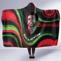 Huey P. Newton Hooded Blanket Swirl Design Black Panther Party Symbol Revolutionary Tribute - Wonder Print Shop