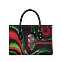 Huey P. Newton Leather Bag Swirl Design Black Panther Party Symbol Revolutionary Tribute - Wonder Print Shop