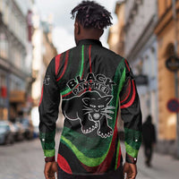 Huey P. Newton Long Sleeve Button Shirt Swirl Design Black Panther Party Symbol Revolutionary Tribute - Wonder Print Shop