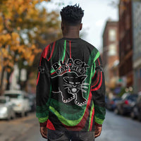 Huey P. Newton Long Sleeve Shirt Swirl Design Black Panther Party Symbol Revolutionary Tribute - Wonder Print Shop
