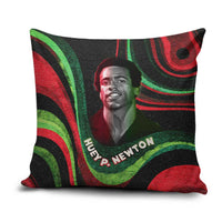 Huey P. Newton Pillow Cover Swirl Design Black Panther Party Symbol Revolutionary Tribute - Wonder Print Shop