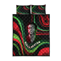Huey P. Newton Quilt Bed Set Swirl Design Black Panther Party Symbol Revolutionary Tribute - Wonder Print Shop