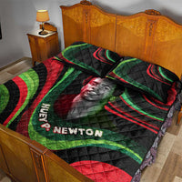 Huey P. Newton Quilt Bed Set Swirl Design Black Panther Party Symbol Revolutionary Tribute - Wonder Print Shop