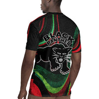 Huey P. Newton Rugby Jersey Swirl Design Black Panther Party Symbol Revolutionary Tribute TS04