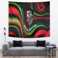 Huey P. Newton Tapestry Swirl Design Black Panther Party Symbol Revolutionary Tribute - Wonder Print Shop