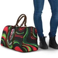 Huey P. Newton Travel Bag Swirl Design Black Panther Party Symbol Revolutionary Tribute - Wonder Print Shop