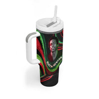 Huey P. Newton Tumbler With Handle Swirl Design Black Panther Party Symbol Revolutionary Tribute - Wonder Print Shop
