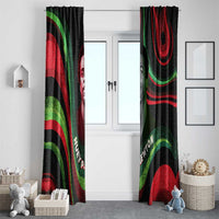 Huey P. Newton Window Curtain Swirl Design Black Panther Party Symbol Revolutionary Tribute - Wonder Print Shop