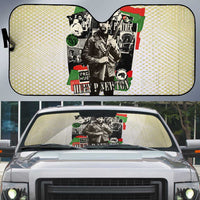 Huey P. Newton Auto Sun Shade Black Panther Collage Design Civil Rights Movement Theme Revolutionary Tribute - Wonder Print Shop