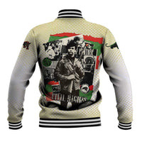 Huey P. Newton Baseball Jacket Black Panther Collage Design Civil Rights Movement Theme Revolutionary Tribute - Wonder Print Shop