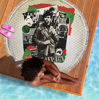 Huey P. Newton Beach Blanket Black Panther Collage Design Civil Rights Movement Theme Revolutionary Tribute - Wonder Print Shop