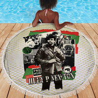 Huey P. Newton Beach Blanket Black Panther Collage Design Civil Rights Movement Theme Revolutionary Tribute - Wonder Print Shop