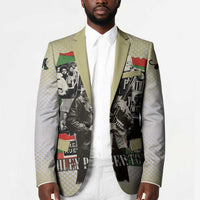 Huey P. Newton Blazer Black Panther Collage Design Civil Rights Movement Theme Revolutionary Tribute - Wonder Print Shop