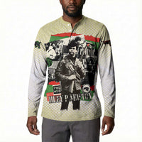 Huey P. Newton Button Sweatshirt Black Panther Collage Design Civil Rights Movement Theme Revolutionary Tribute