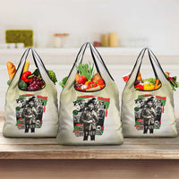 Huey P. Newton Grocery Bag Black Panther Collage Design Civil Rights Movement Theme Revolutionary Tribute - Wonder Print Shop