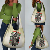 Huey P. Newton Grocery Bag Black Panther Collage Design Civil Rights Movement Theme Revolutionary Tribute - Wonder Print Shop