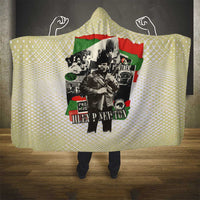 Huey P. Newton Hooded Blanket Black Panther Collage Design Civil Rights Movement Theme Revolutionary Tribute - Wonder Print Shop