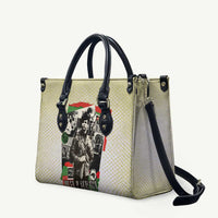 Huey P. Newton Leather Bag Black Panther Collage Design Civil Rights Movement Theme Revolutionary Tribute - Wonder Print Shop