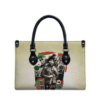 Huey P. Newton Leather Bag Black Panther Collage Design Civil Rights Movement Theme Revolutionary Tribute - Wonder Print Shop