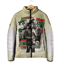 Huey P. Newton Padded Jacket Black Panther Collage Design Civil Rights Movement Theme Revolutionary Tribute - Wonder Print Shop
