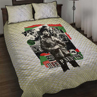 Huey P. Newton Quilt Bed Set Black Panther Collage Design Civil Rights Movement Theme Revolutionary Tribute - Wonder Print Shop