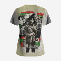 Huey P. Newton Scrub Top Black Panther Collage Design Civil Rights Movement Theme Revolutionary Tribute - Wonder Print Shop