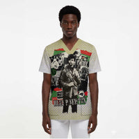 Huey P. Newton Scrub Top Black Panther Collage Design Civil Rights Movement Theme Revolutionary Tribute - Wonder Print Shop