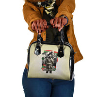 Huey P. Newton Shoulder Handbag Black Panther Collage Design Civil Rights Movement Theme Revolutionary Tribute - Wonder Print Shop