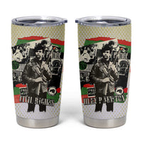 Huey P. Newton Tumbler Cup Black Panther Collage Design Civil Rights Movement Theme Revolutionary Tribute - Wonder Print Shop