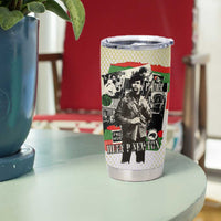 Huey P. Newton Tumbler Cup Black Panther Collage Design Civil Rights Movement Theme Revolutionary Tribute - Wonder Print Shop