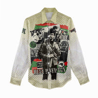 Huey P. Newton Women Casual Shirt Black Panther Collage Design Civil Rights Movement Theme Revolutionary Tribute - Wonder Print Shop