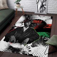 Huey P. Newton Area Rug Revolutionary Portrait - Panther Graphic Surrender to the Revolution Quote - Wonder Print Shop
